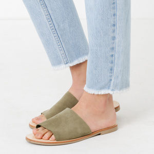 SOL SANA Moss Suede Flat Sandals NWT